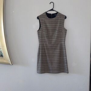 French Connection Checkered Mini Dress - Black and Brown